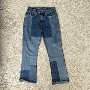 AE color block jeans
